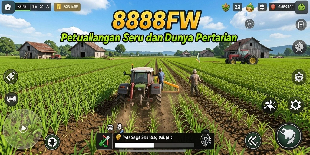 Screenshot gameplay 888FW menampilkan petualangan seru dalam bertani.