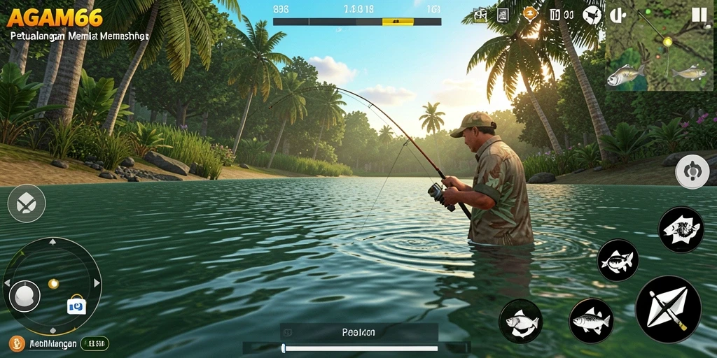 Screenshot gameplay AGAM66 dengan pengalaman memancing yang menakjubkan.