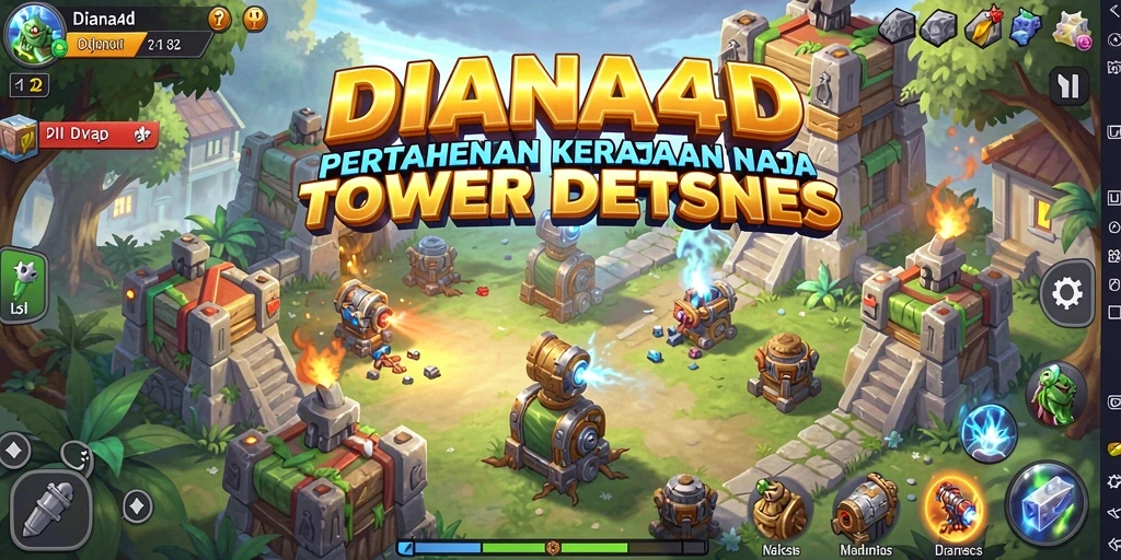 Tangkapan layar menunjukkan aksi intens dalam pertempuran Tower Defense DIANA4D.