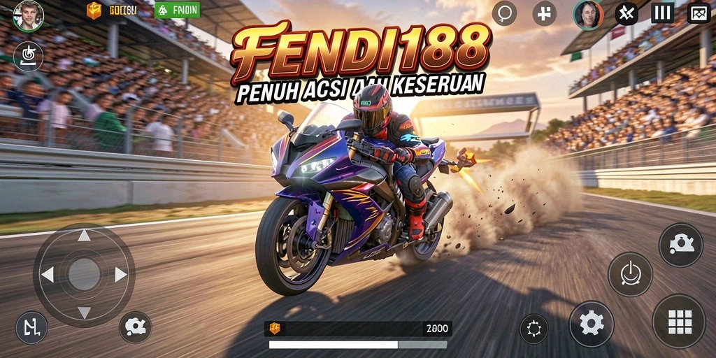 Tampilan seru gameplay FENDI188 saat balapan motor