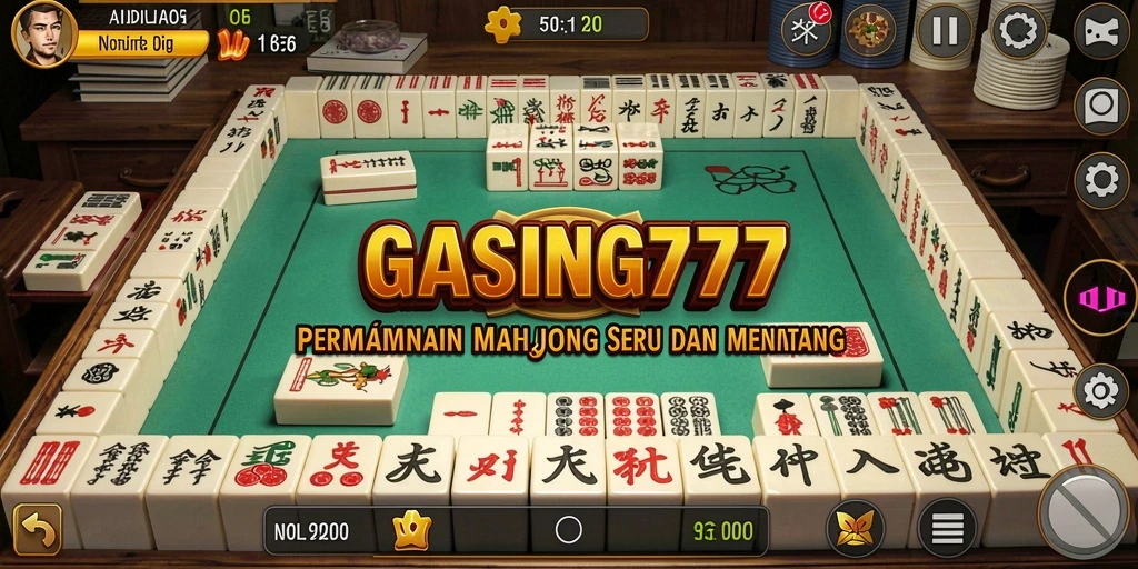 Screenshot gameplay GASING777 yang menampilkan pengalaman bermain Mahjong yang seru.