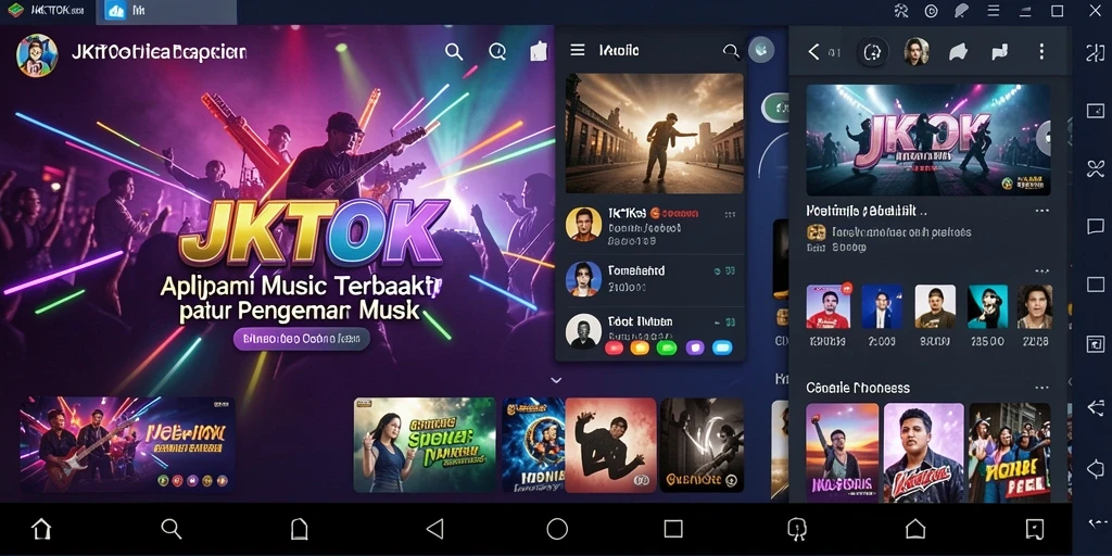 Tampilan gameplay JKTOK yang menampilkan fitur musik interaktif.