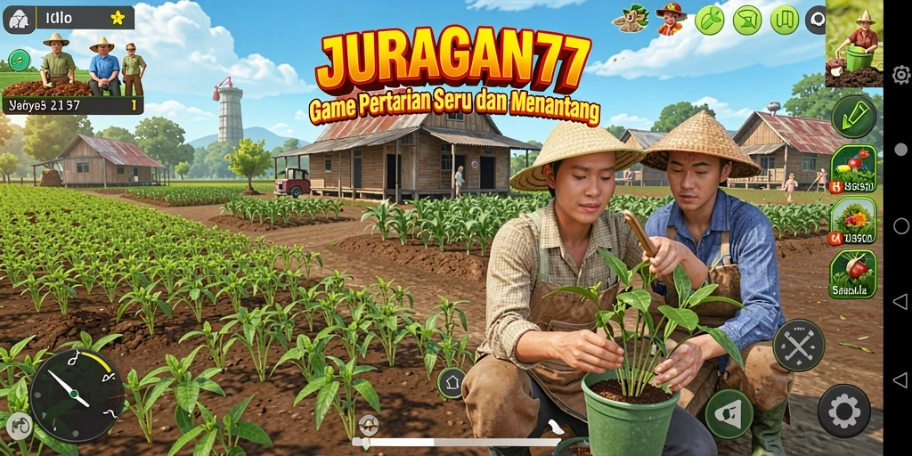 Gameplay seru pertanian JURAGAN77 dengan berbagai aktivitas.