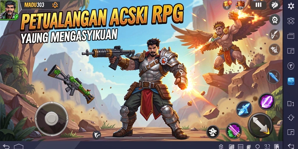 Gameplay mendebarkan dalam dunia fantasi yang luas di MADU303.