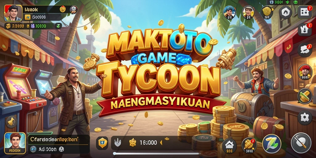 Tangkapan layar gameplay MAKTOTO menampilkan aksi manajemen bisnis yang seru.