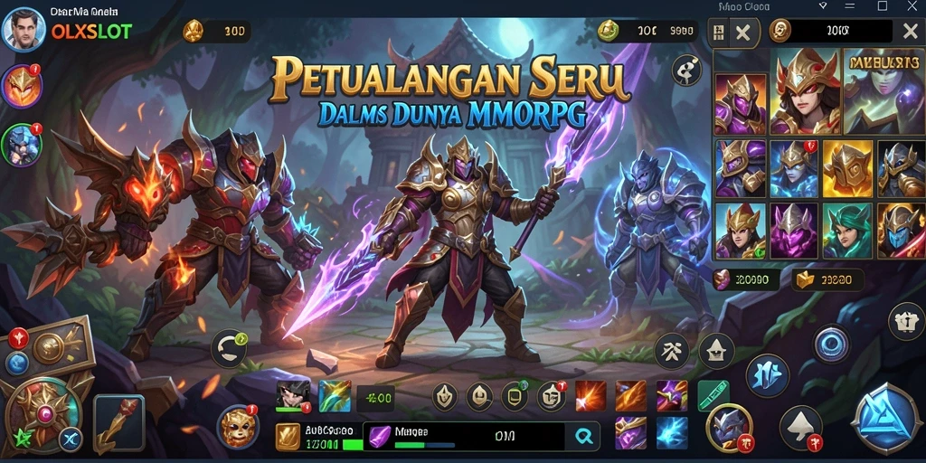 Tangkapan layar gameplay OLXSLOT yang menunjukkan aksi petualangan MMORPG.
