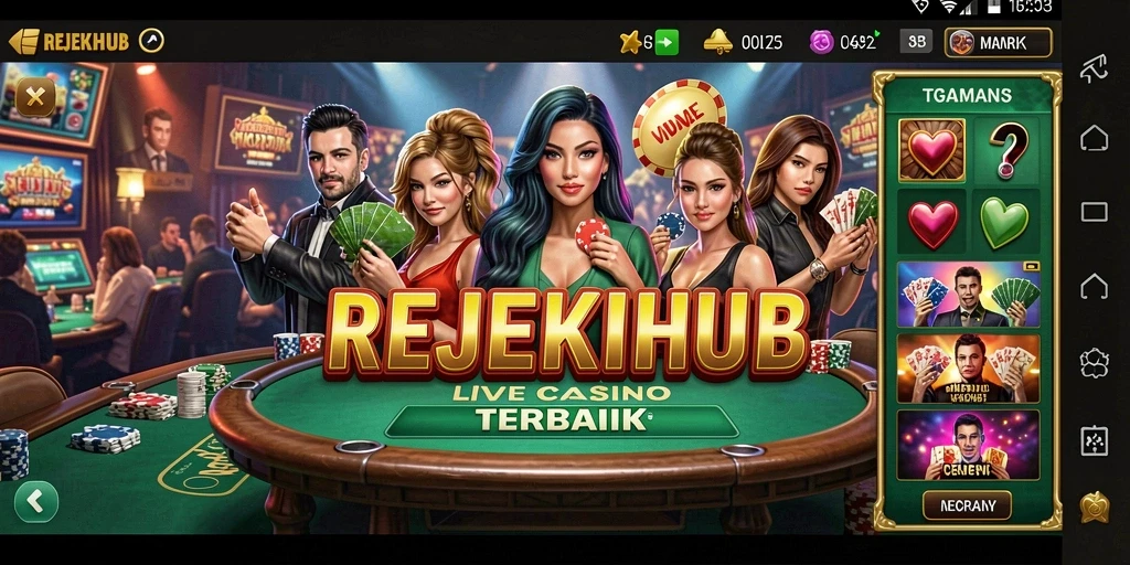 Tampilan gameplay seru dari REJEKIHUB untuk pengalaman Live Casino yang nyata.