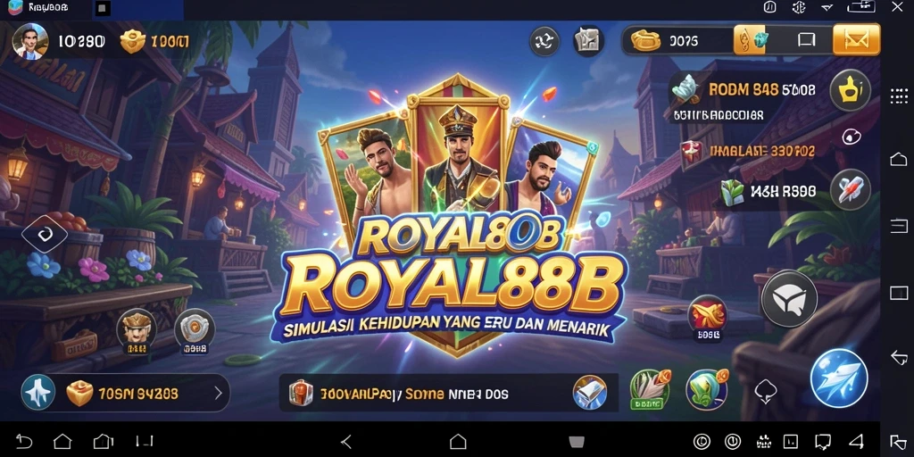 Screenshot gameplay <strong>ROYAL88</strong> menampilkan interaksi karakter dan elemen kehidupan sehari-hari.