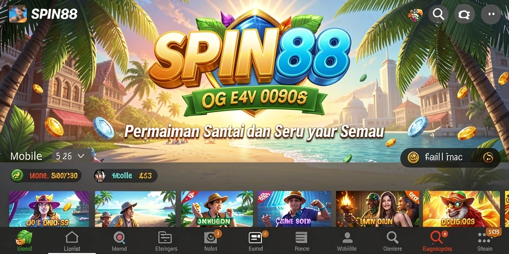 Screenshot utama SPIN88 menunjukkan gameplay yang seru dan interaktif.