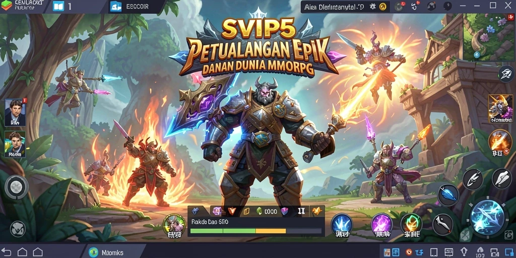 Gameplay SVIP5 menunjukkan pertarungan seru antar karakter dalam dunia MMORPG.