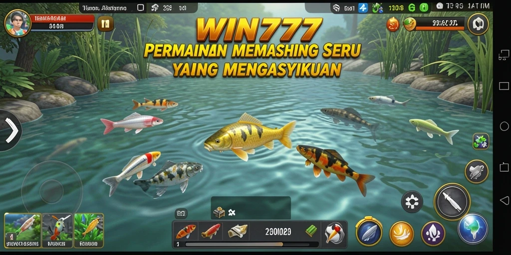 Screenshot gameplay WIN777 dengan tampilan menarik saat memancing.